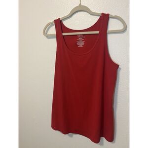 Time and Tru Maternity Red Knit Scoop Neck Sleeveless Tank Top L (12-14)